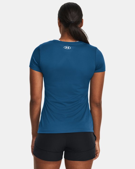 Women's UA Tech™ Graphic Short Sleeve in Blue image number 1